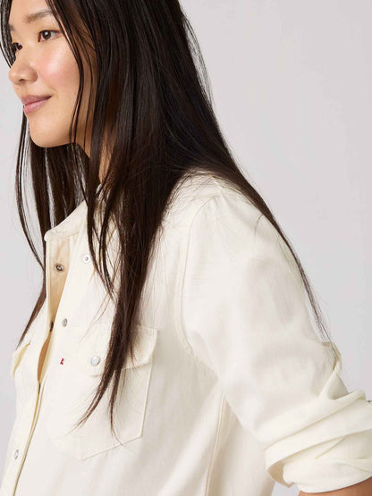 Levi's Iconic Western, camicia donna bianca in cotone
