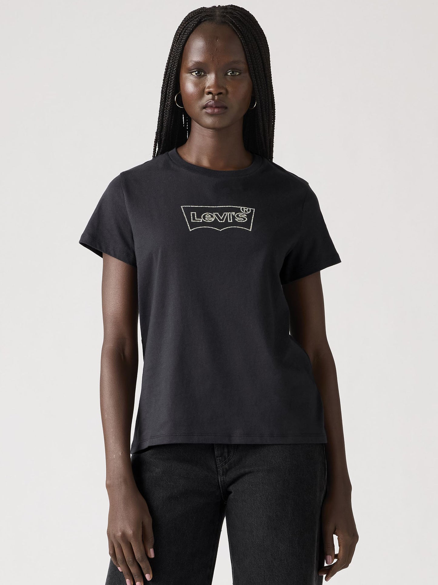 T-SHIRT CON STAMPA STRASS LEVI'S DONNA NERO