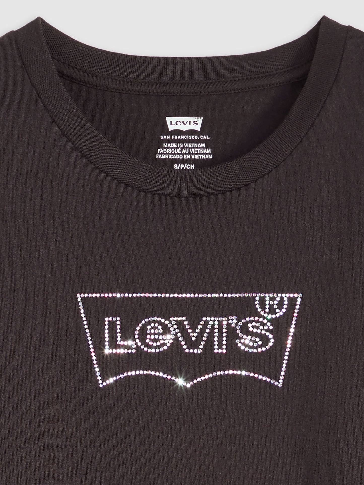 T-SHIRT CON STAMPA STRASS LEVI'S DONNA NERO