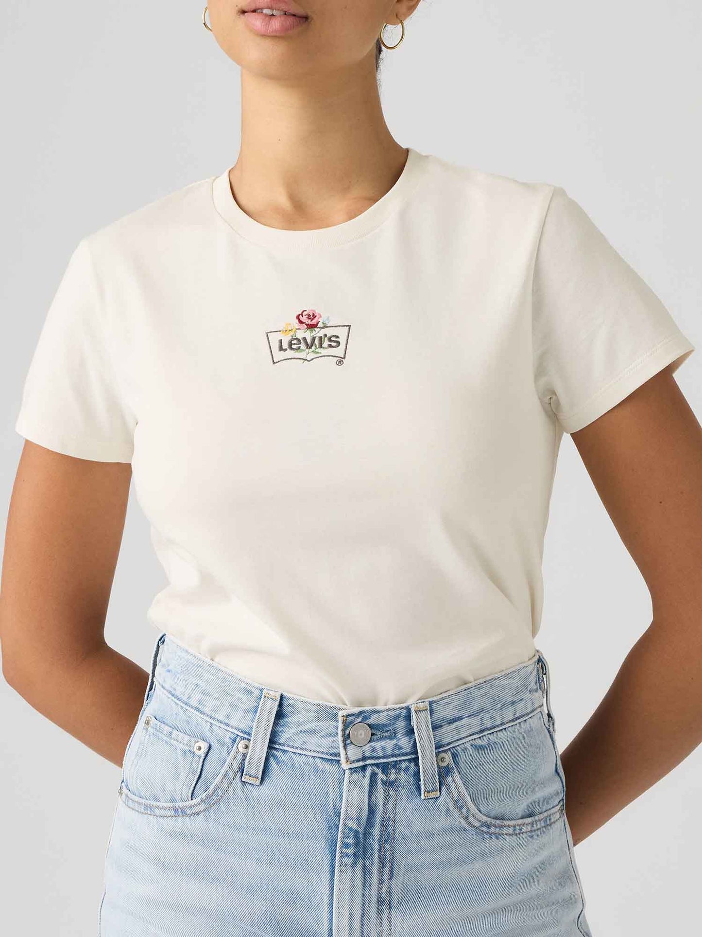 Levi's The Perfect, t-shirt maniche corte da donna panna