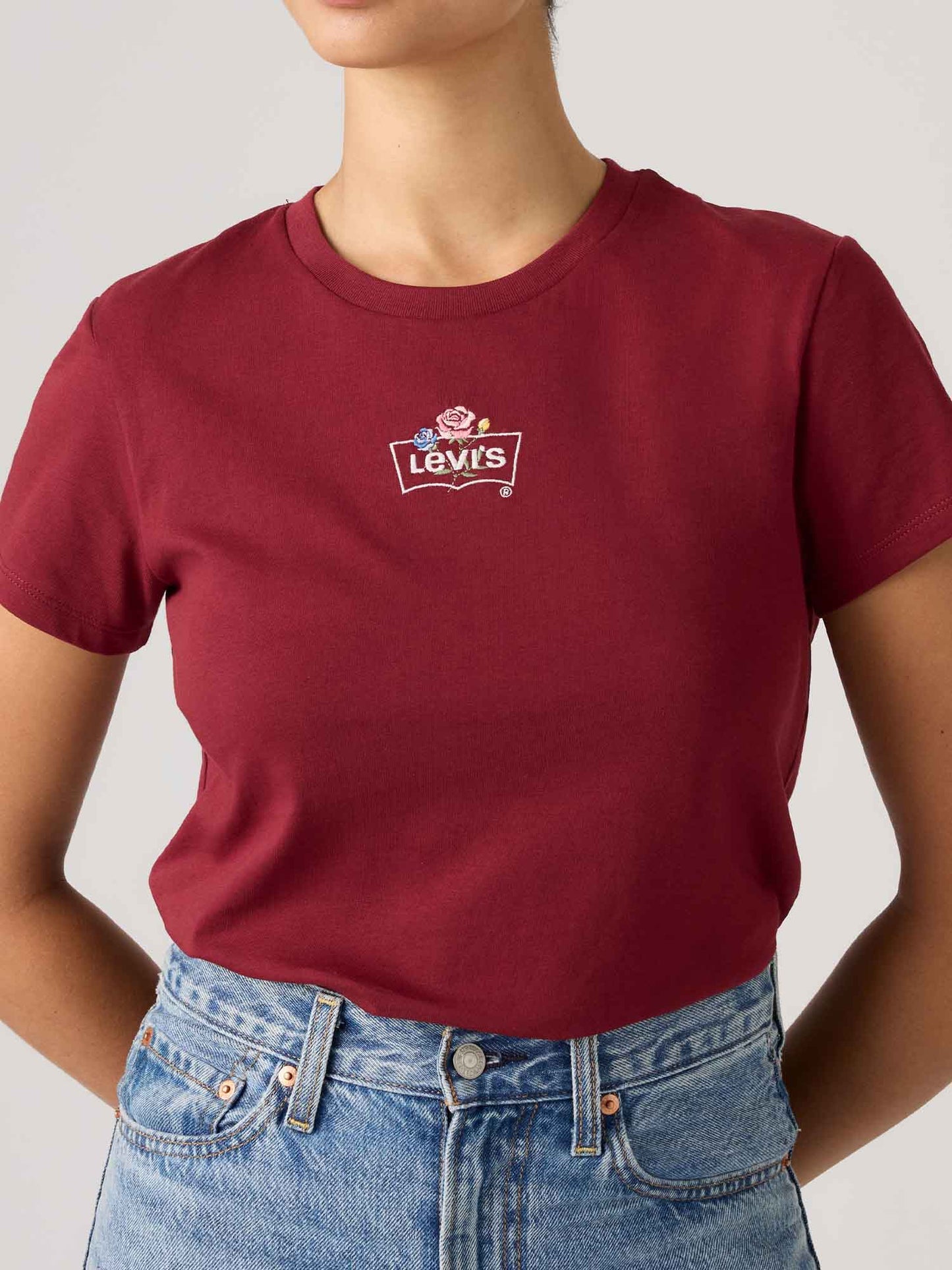 Levi's Perfect Tee, t-shirt maniche corte da donna bordeaux