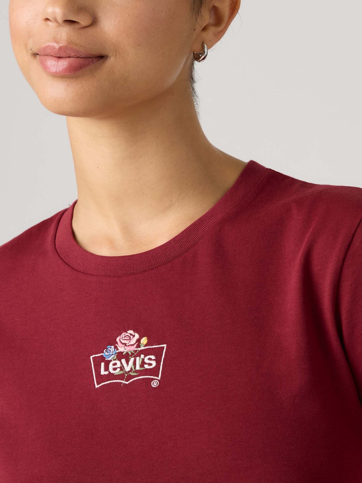 Levi's Perfect Tee, t-shirt maniche corte da donna bordeaux
