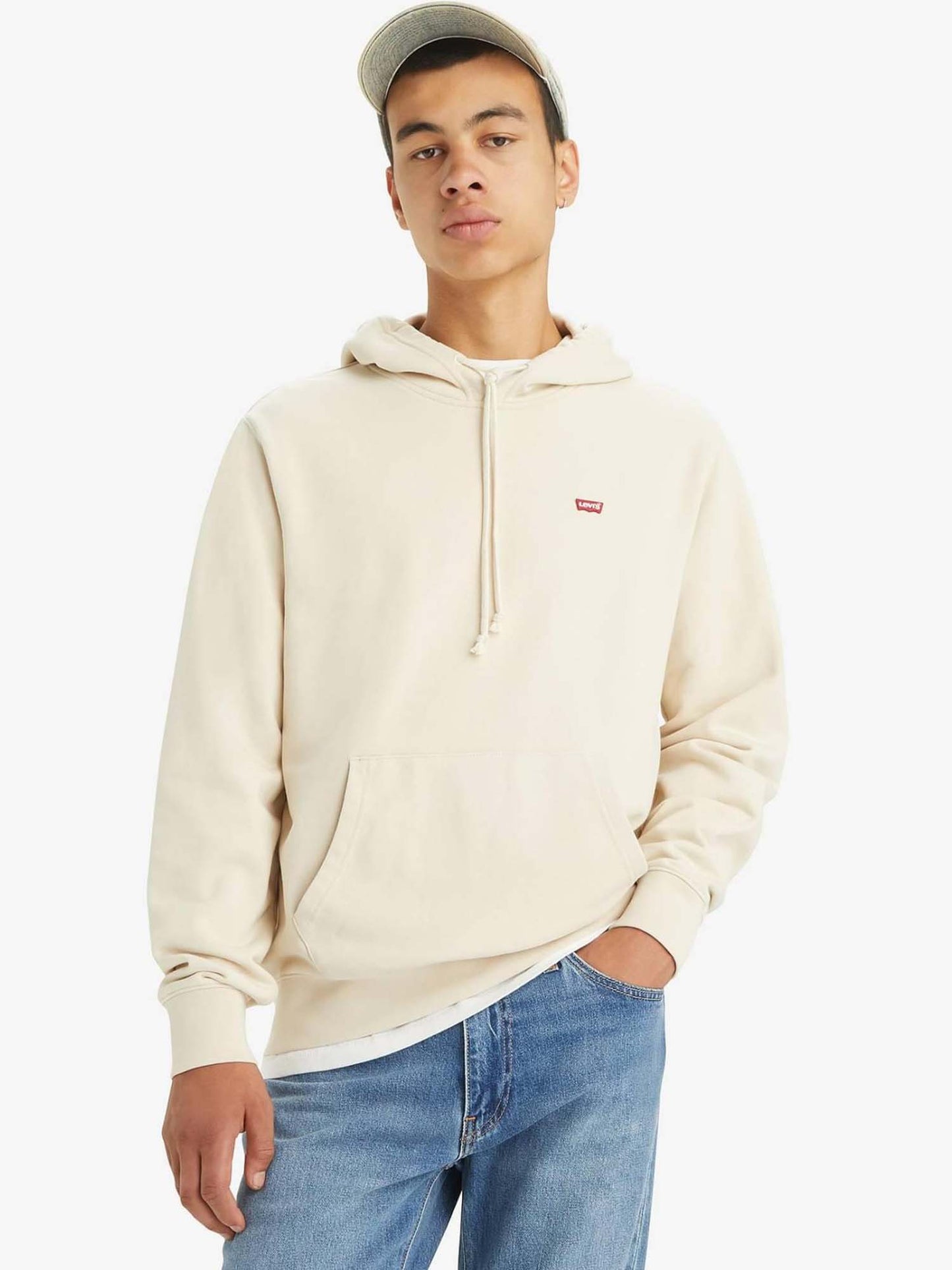 FELPA CON CAPPUCCIO LEVI'S DA UOMO PANNA