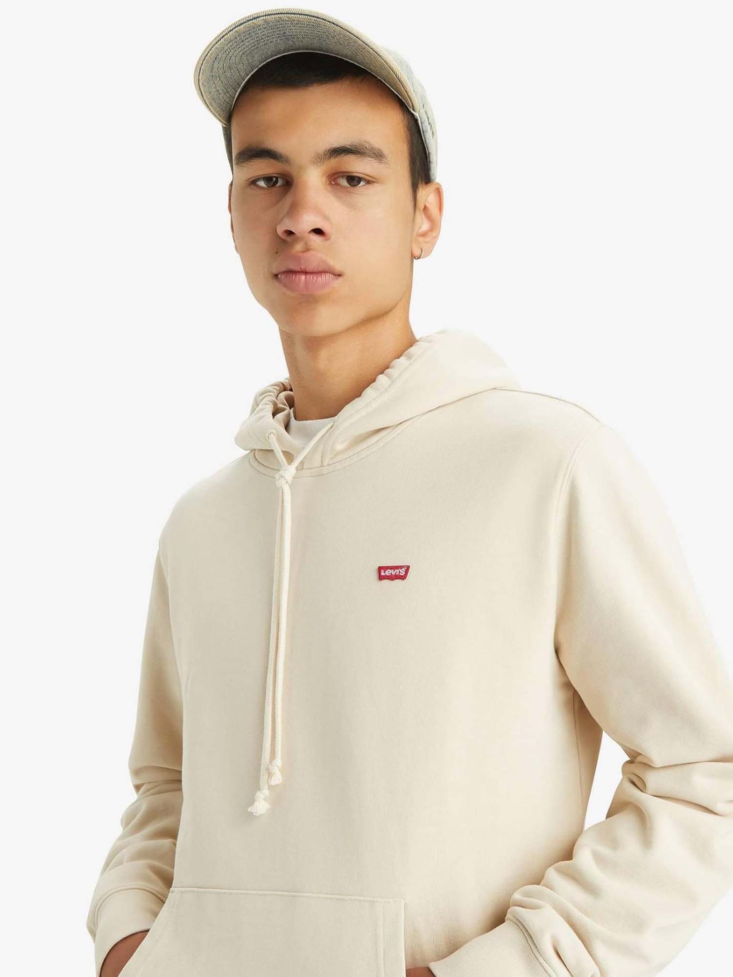 FELPA CON CAPPUCCIO LEVI'S DA UOMO PANNA