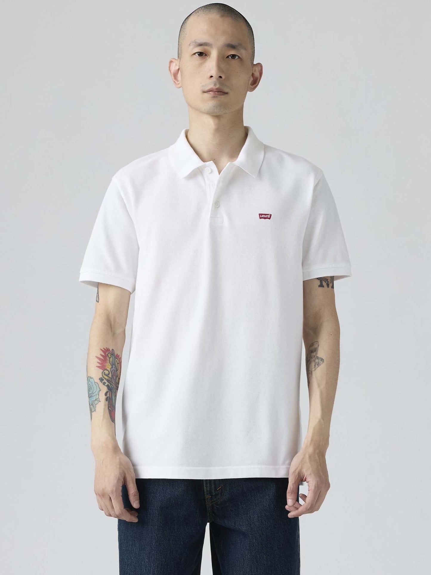 Levi's Housemark Polo, elegante polo bianca da uomo