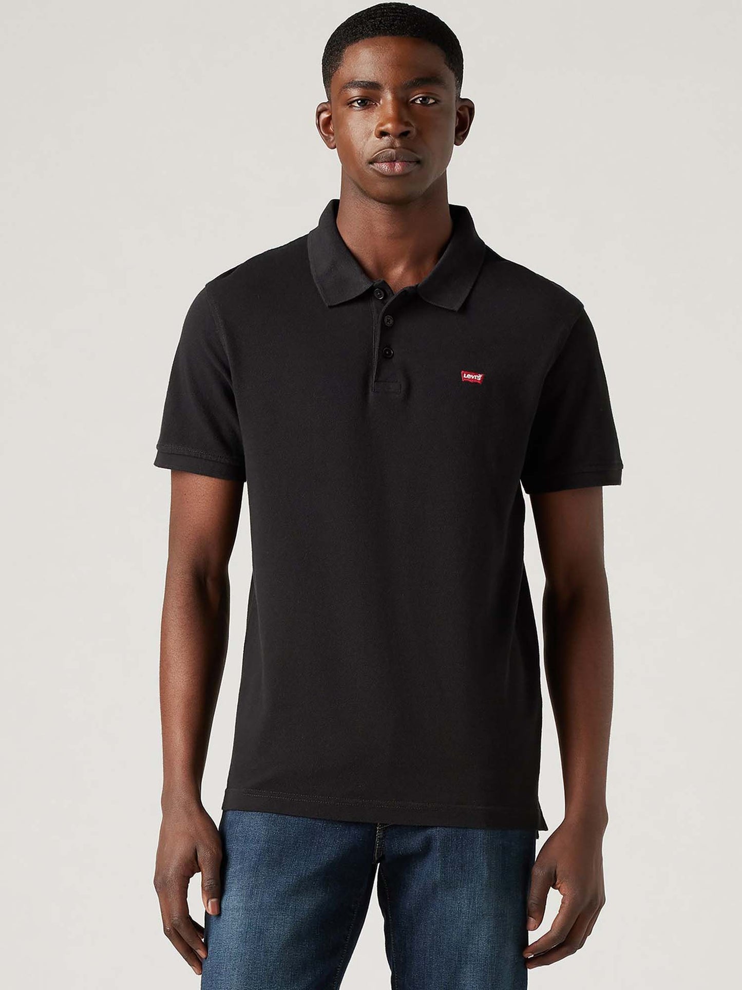 Polo Levi's Housemark in cotone nero da uomo