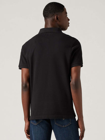 Polo Levi's Housemark in cotone nero da uomo