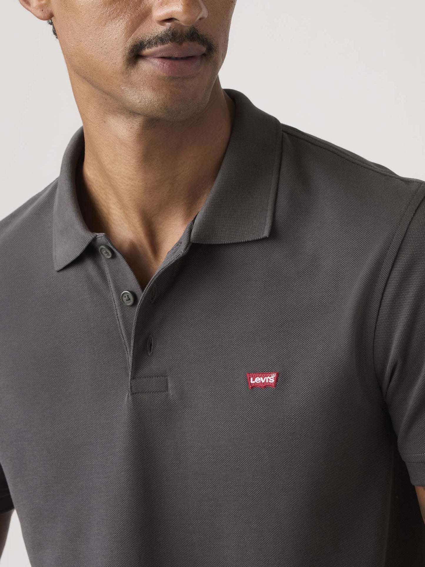 Levi's Housemark Polo, polo uomo grigia in cotone leggero