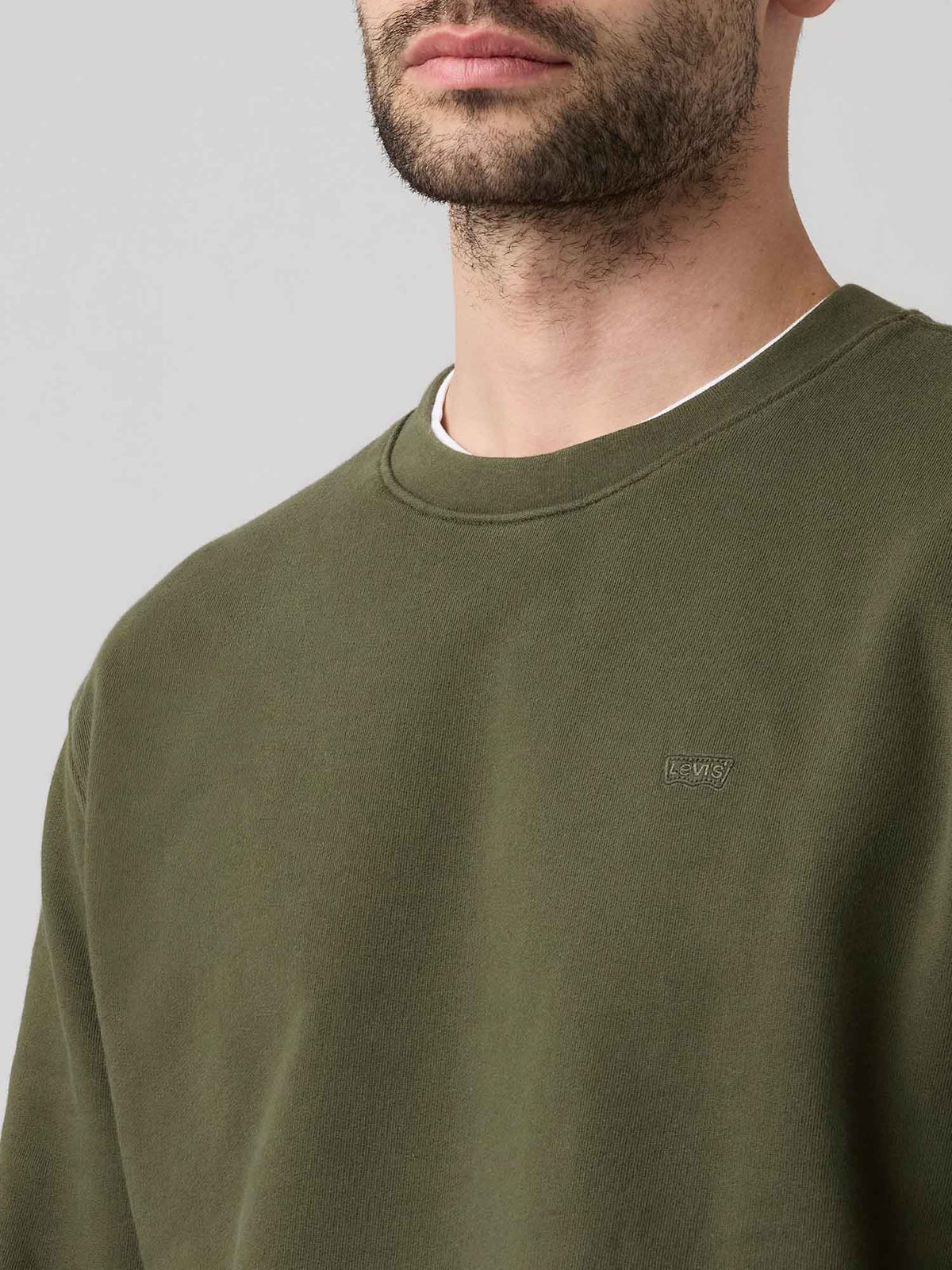 Levi's original crew felpa da uomo verde