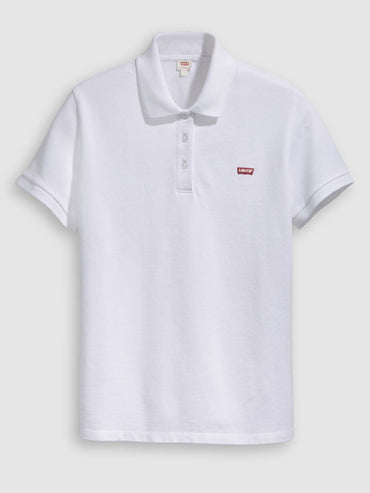 Polo slim donna Levi's bianca, stile essenziale e versatile