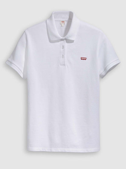 Polo slim donna Levi's bianca, stile essenziale e versatile