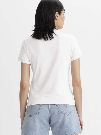 Polo slim donna Levi's bianca, stile essenziale e versatile