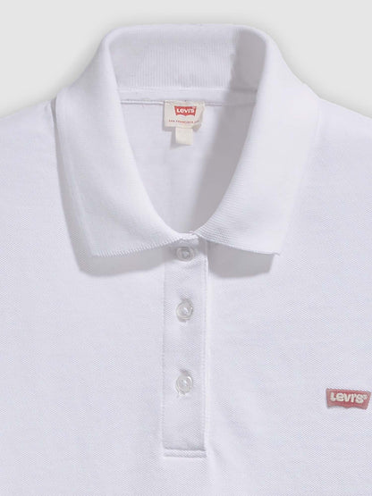 Polo slim donna Levi's bianca, stile essenziale e versatile