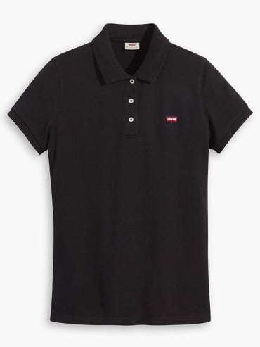 Polo slim donna Levi's nera, stile moderno e comfort