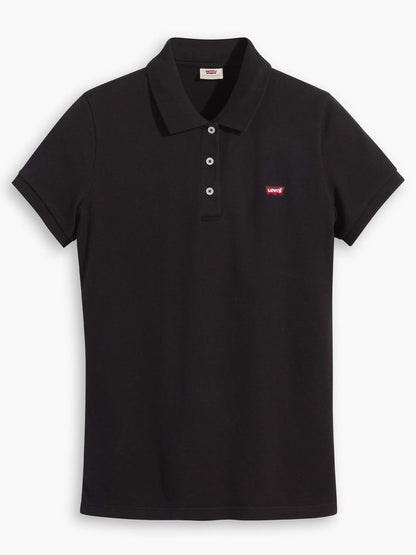 Polo slim donna Levi's nera, stile moderno e comfort