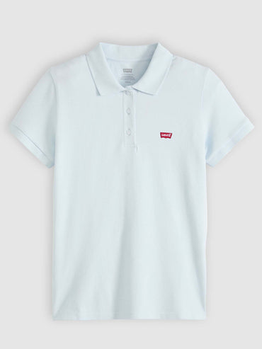 Polo slim fit da donna Levi's azzurra a maniche corte