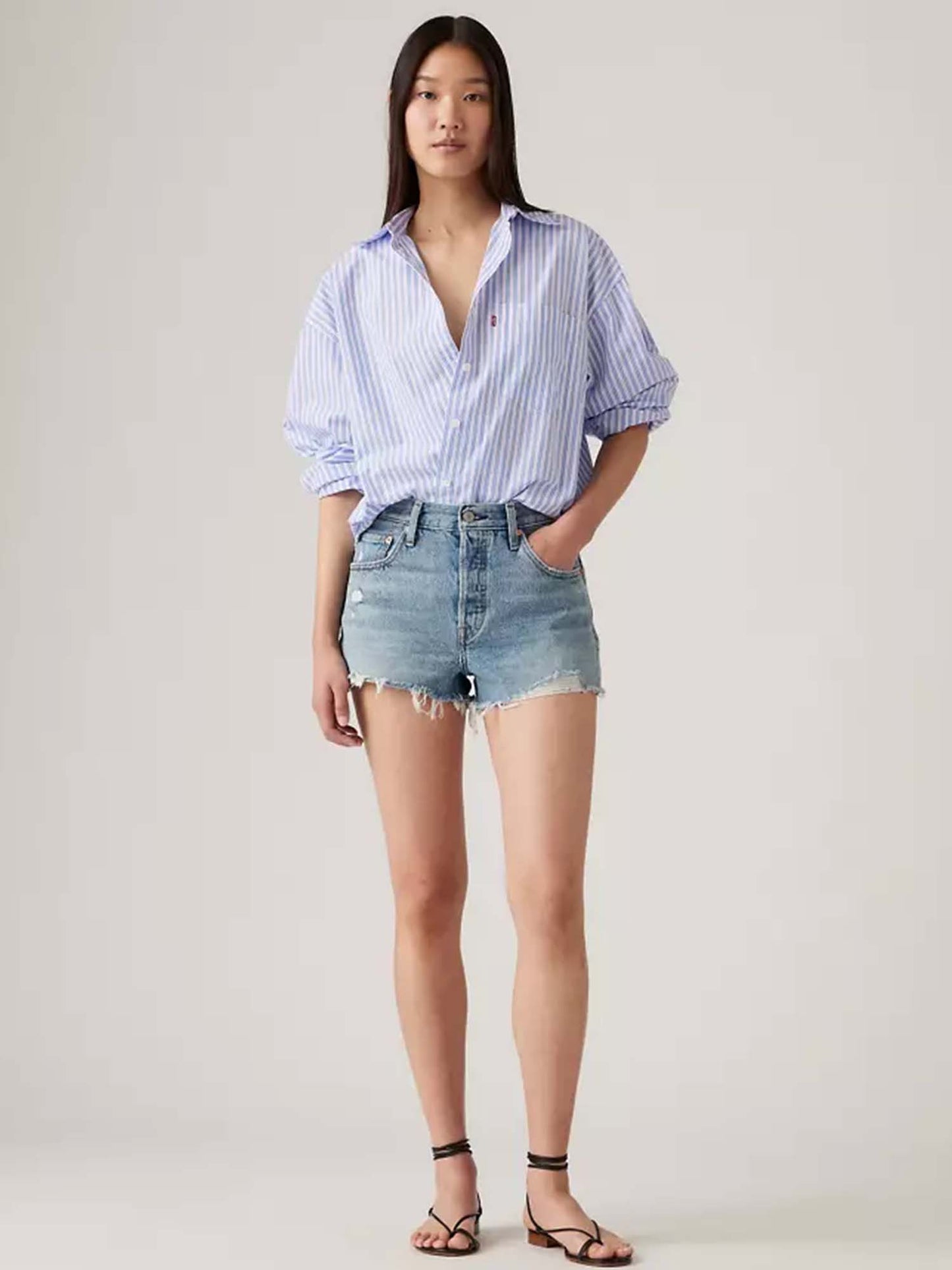 SHORT CON STRAPPI LEVI'S 501 DA DONNA JEANS CHIARO