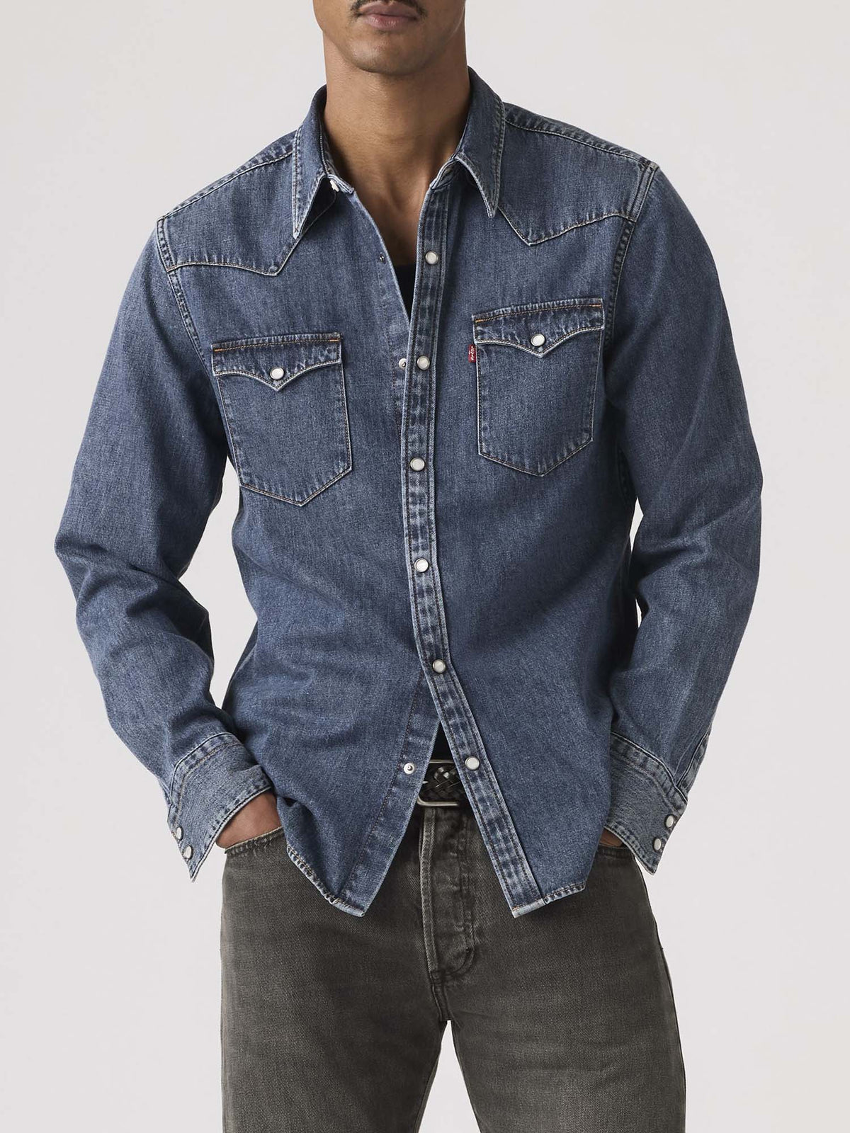 Levi's barstow weste camicia da uomo jeans