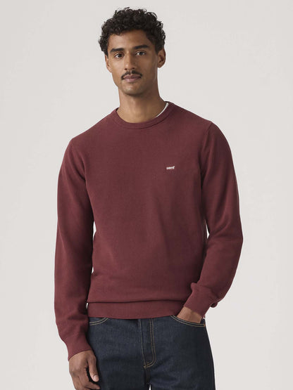 Levi's Lightweight HM Sweater, maglia girocollo bordeaux da uomo