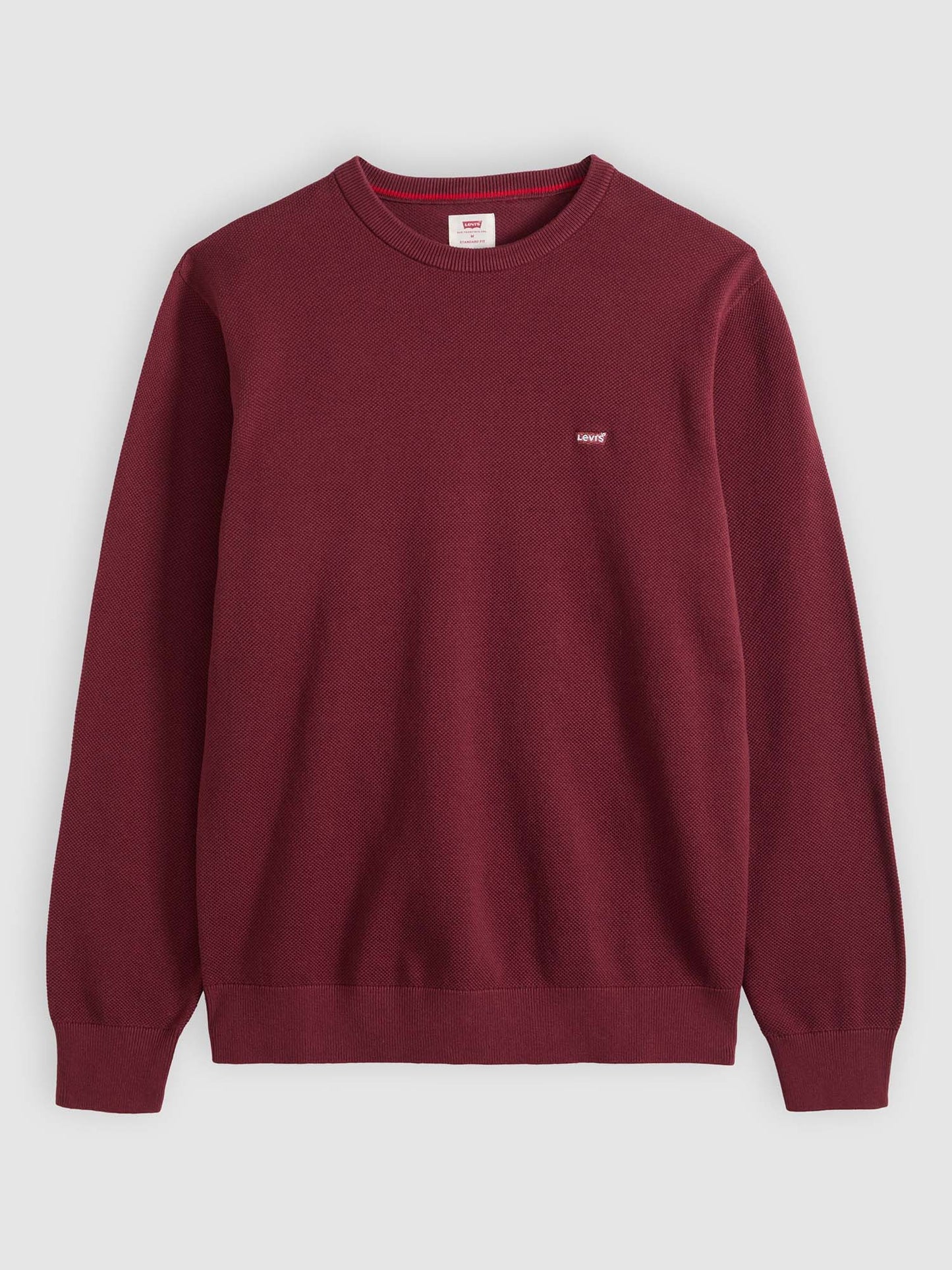 Levi's Lightweight HM Sweater, maglia girocollo bordeaux da uomo