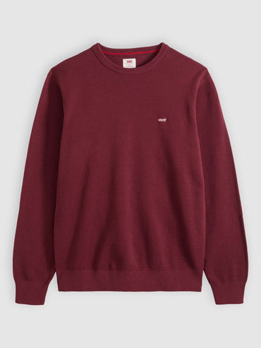 Levi's Lightweight HM Sweater, maglia girocollo bordeaux da uomo