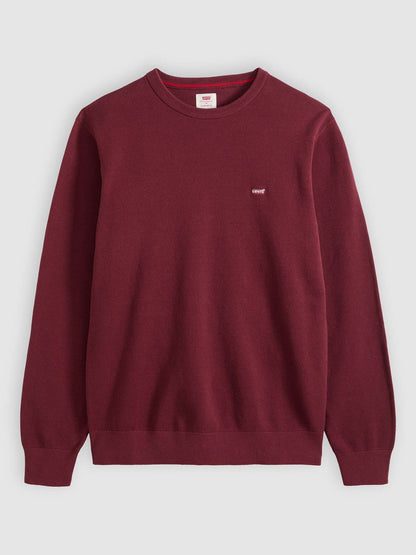 Levi's Lightweight HM Sweater, maglia girocollo bordeaux da uomo