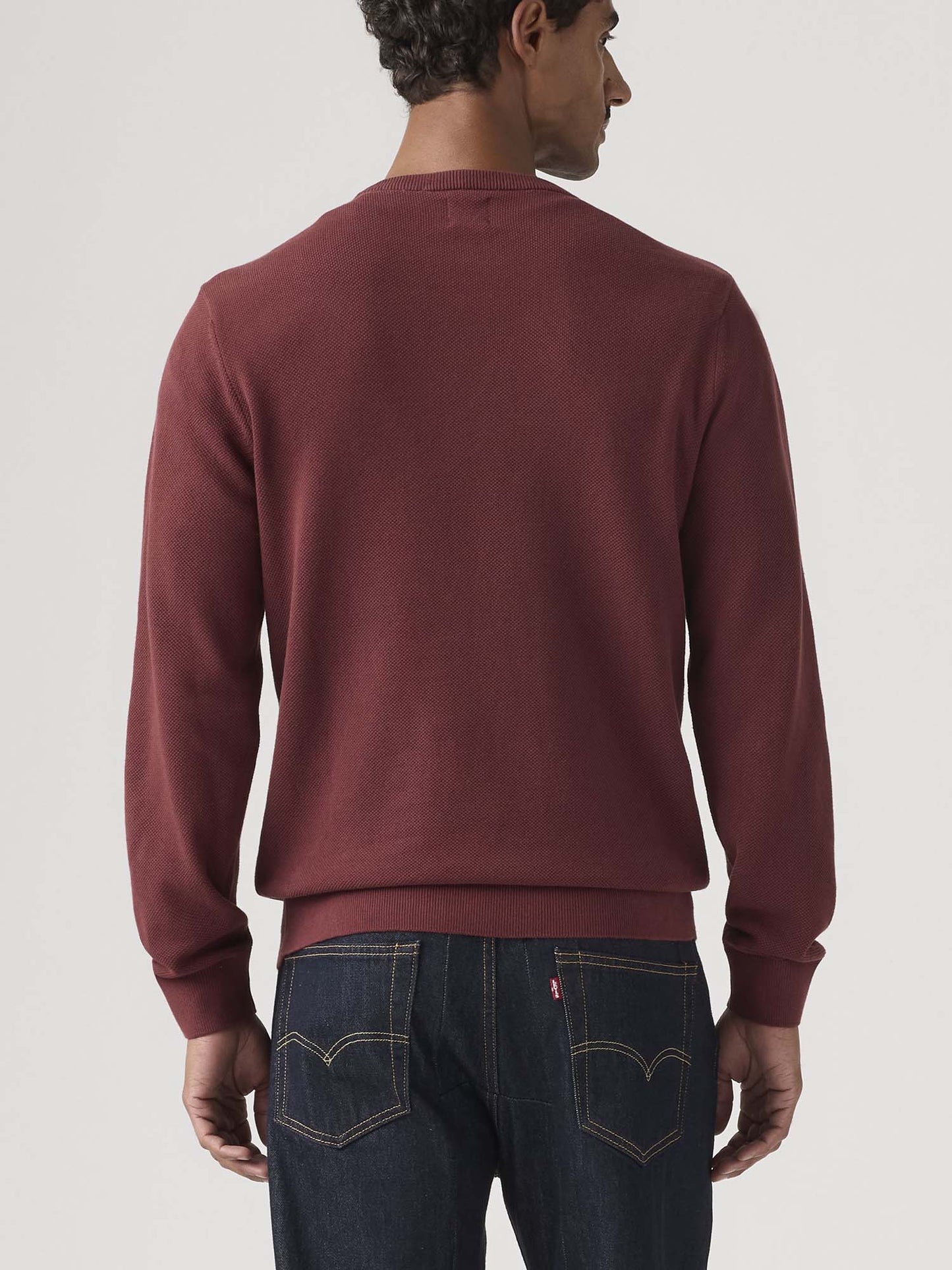 Levi's Lightweight HM Sweater, maglia girocollo bordeaux da uomo