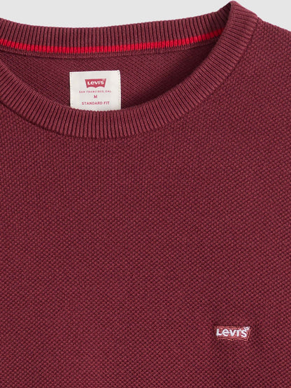 Levi's Lightweight HM Sweater, maglia girocollo bordeaux da uomo