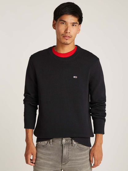 MAGLIONCINO SLIM C-NECK TOMMY JEANS UOMO NERO