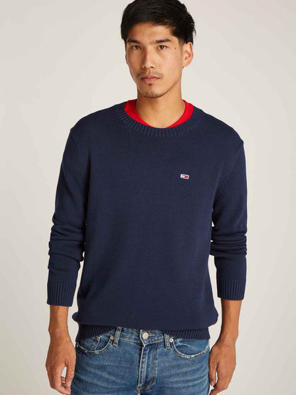 MAGLIONCINO SLIM C-NECK TOMMY JEANS UOMO BLU