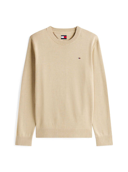 MAGLIA GIROCOLLO TOMMY JEANS DA UOMO BEIGE