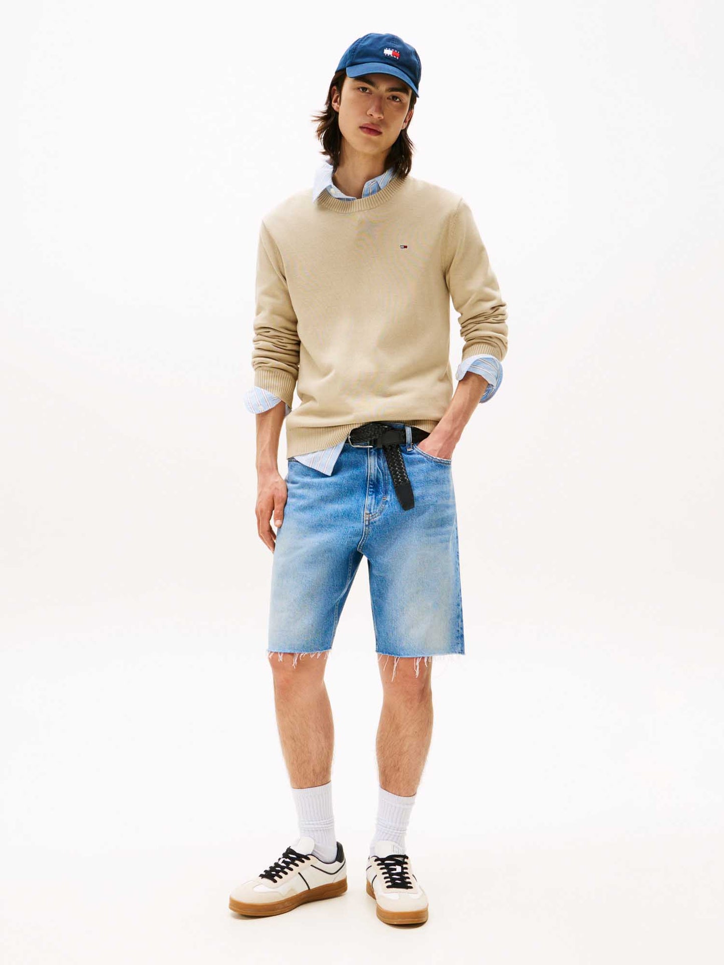 MAGLIA GIROCOLLO TOMMY JEANS DA UOMO BEIGE