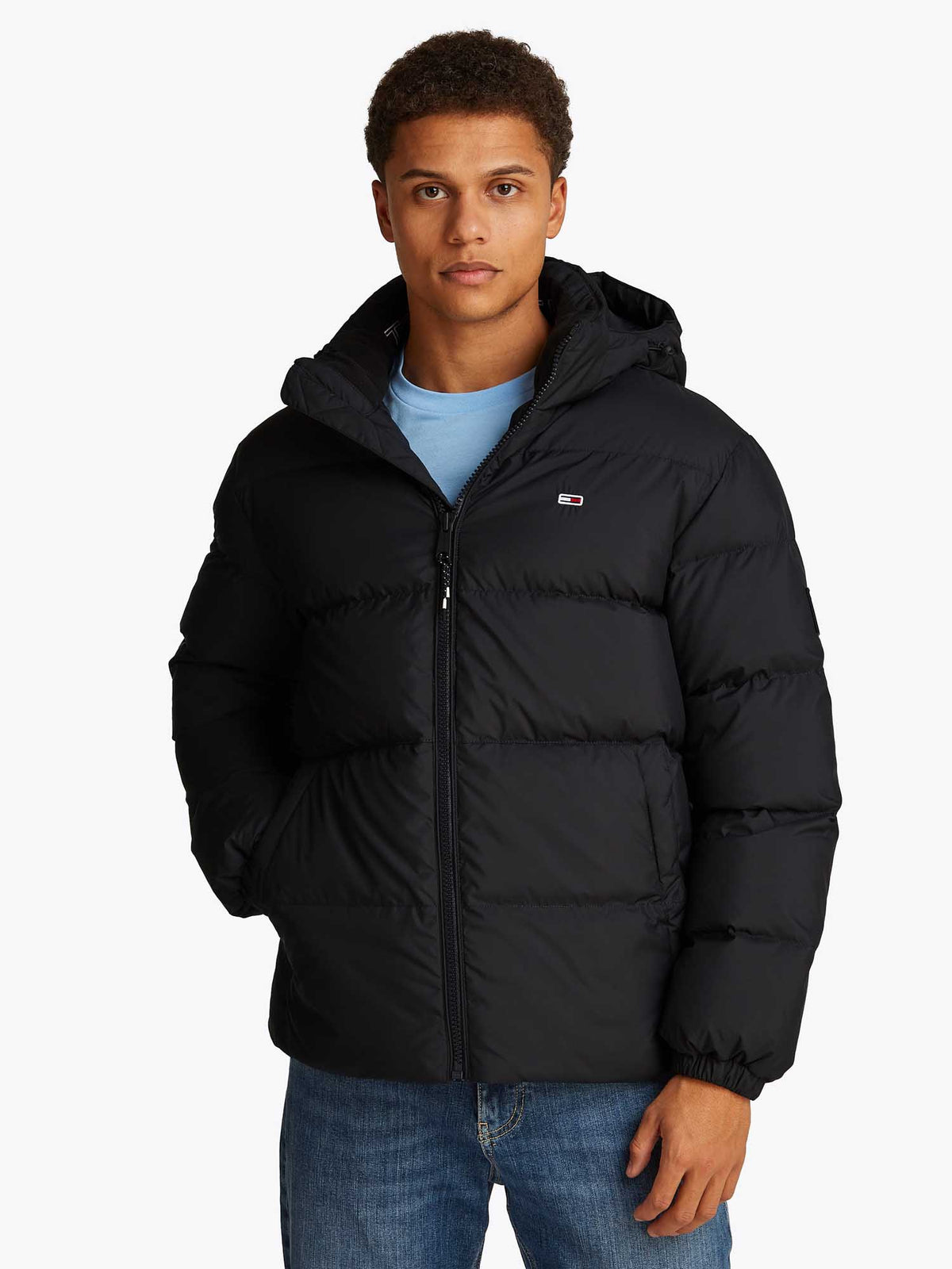 Tommy jeans ess. jkt giubbino da uomo nero
