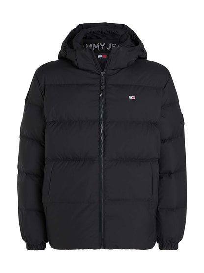 PIUMINO IDROREPELLENTE CON CAPPUCCIO TOMMY JEANS DA UOMO NERO