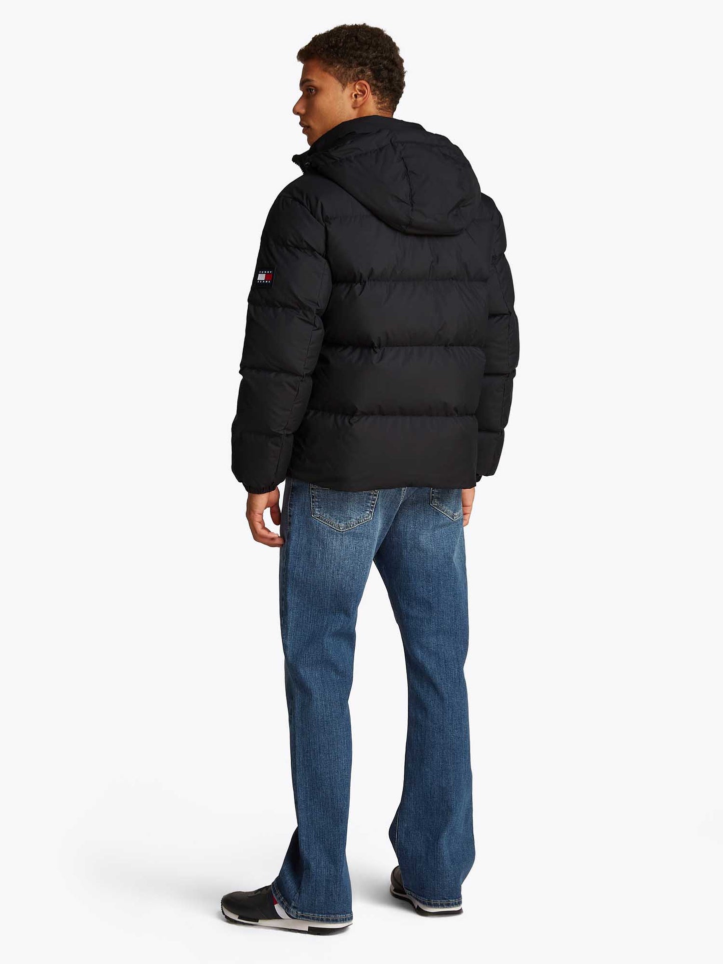 PIUMINO IDROREPELLENTE CON CAPPUCCIO TOMMY JEANS DA UOMO NERO
