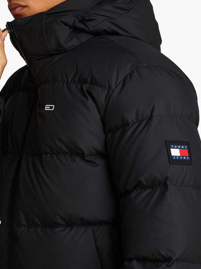 PIUMINO IDROREPELLENTE CON CAPPUCCIO TOMMY JEANS DA UOMO NERO