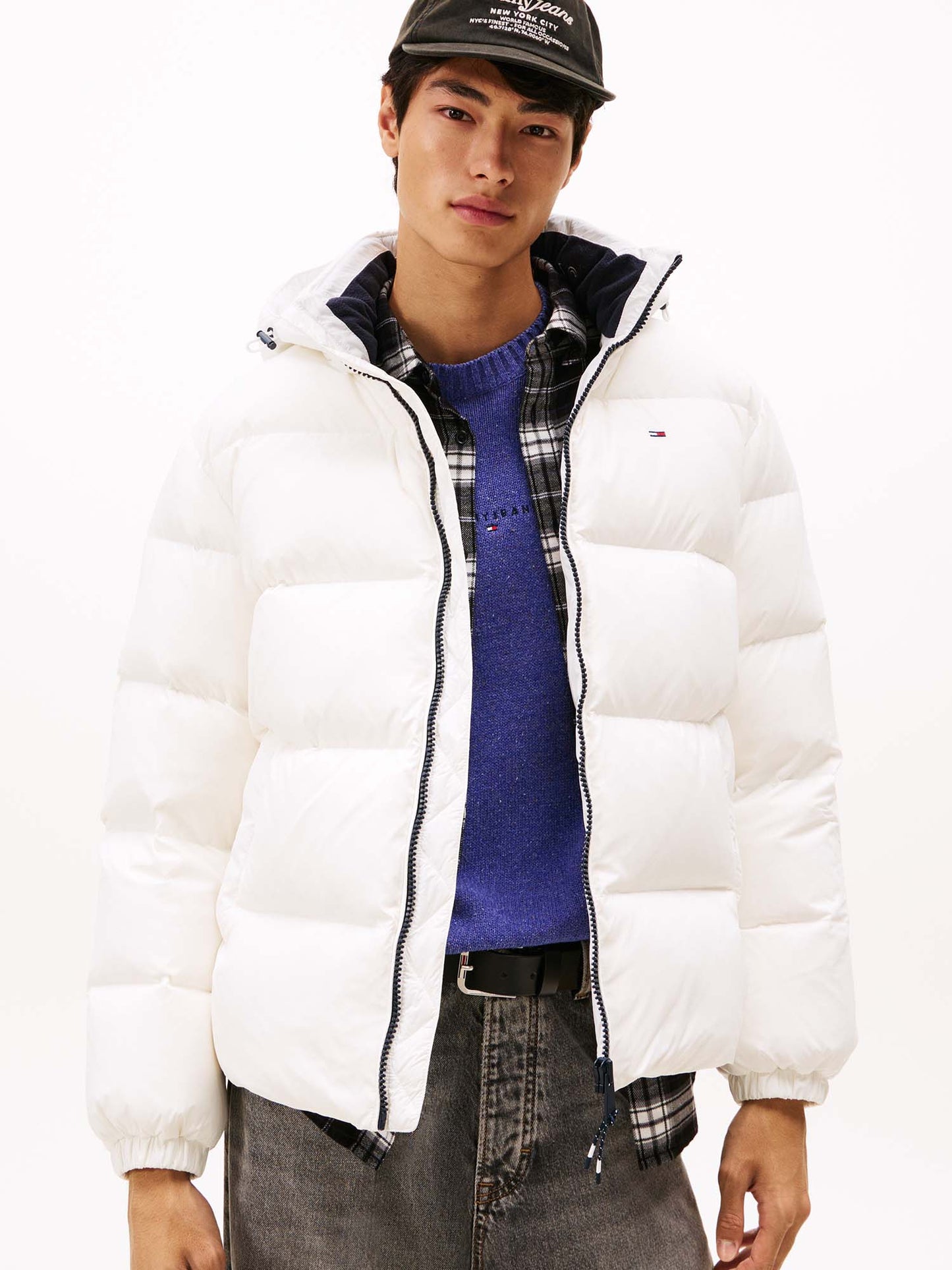 PIUMINO IDROREPELLENTE CON CAPPUCCIO TOMMY JEANS DA UOMO BIANCO