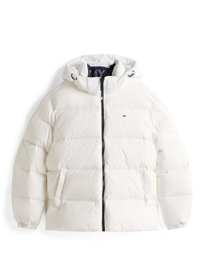 PIUMINO IDROREPELLENTE CON CAPPUCCIO TOMMY JEANS DA UOMO BIANCO