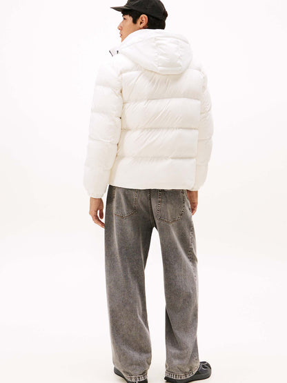 PIUMINO IDROREPELLENTE CON CAPPUCCIO TOMMY JEANS DA UOMO BIANCO