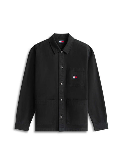 Camicia overshirt nera Tommy Jeans da uomo casual