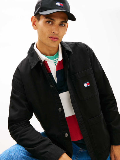 Camicia overshirt nera Tommy Jeans da uomo casual