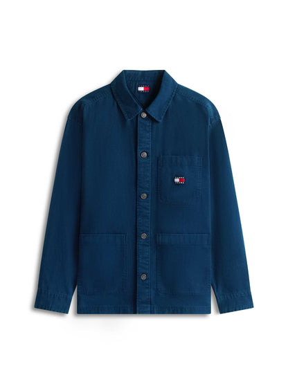 Camicia overshirt Tommy Jeans da uomo in cotone blu