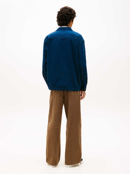 Camicia overshirt Tommy Jeans da uomo in cotone blu
