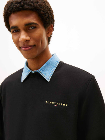 Tommy Hilfiger Tommy Jeans Linear C, felpa da uomo nera