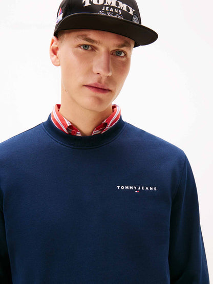 Tommy Hilfiger Tjm Reg Linear Crew, felpa da uomo blu