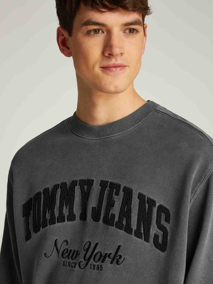 FELPA GIROCOLLO VINTAGE TOMMY HILFIGER DA UOMO NERO