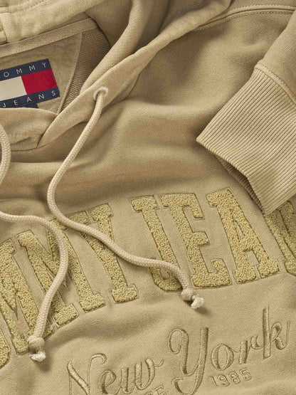 FELPA CON CAPPUCCIO VINTAGE TOMMY HILFIGER DA UOMO BEIGE