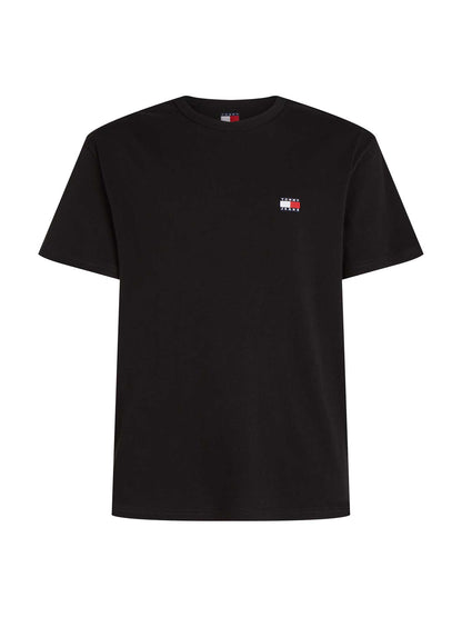 T-SHIRT BADGE TOMMY JEANS UOMO NERO