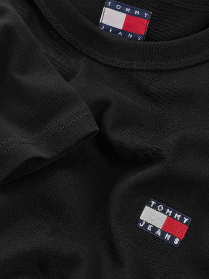 T-SHIRT BADGE TOMMY JEANS UOMO NERO