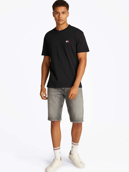 T-SHIRT BADGE TOMMY JEANS UOMO NERO